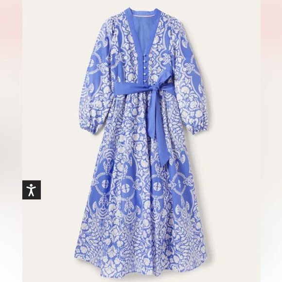 Boden Blue and White Floral Maxi Dress - Picture 3 of 11